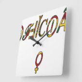 Invertierte "OFFIZIELLE" Symbolkunst Quadratische Wanduhr (Winkel)