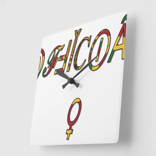 Invertierte "OFFIZIELLE" Symbolkunst Quadratische Wanduhr (Winkel)