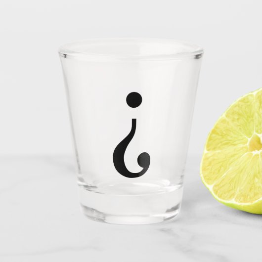 Invertiertes Fragezeichen Schnapsglas (Vorderseite)