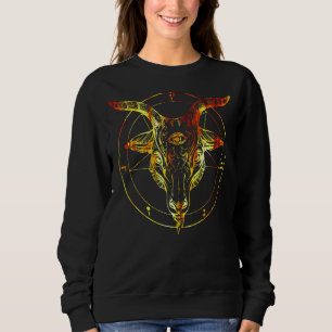 Invertiertes Pentagramm mit Baphomet und alle sehe Sweatshirt
