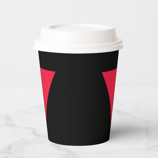 invertiertes rotes Dreieck Pappbecher (Links)