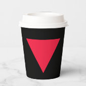 invertiertes rotes Dreieck Pappbecher (Rückseite)