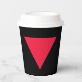 invertiertes rotes Dreieck Pappbecher (Vorderseite)