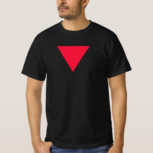 invertiertes rotes Dreieck T-Shirt (Vorderseite)