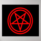 Invertiertes rotes Pentagramm Poster (Vorne)