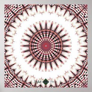 Invertiertes Spektrum Schallwelle Mandala Poster