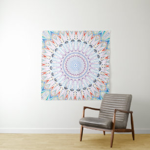 Invertiertes Tie-Dye-Mandala Wandteppich