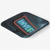 Invest Neon Billboard with Lightning Pappteller (Gewinkelt)