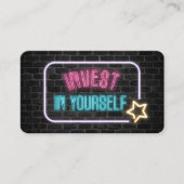 Investieren Sie in Ihre Neon Sign Business Card Visitenkarte (Vorderseite)