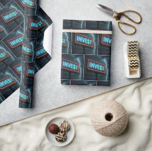 Investieren Sie Neon-Werbetafel in einem Sturm Geschenkpapier