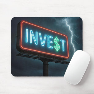 Investieren Sie Neon-Werbetafel in einem Sturm Mousepad