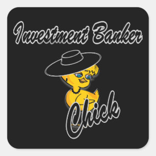 Investment Banker Chick #4 Quadratischer Aufkleber