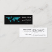 Investments Finance Advisor Analyst World Map Blue Mini Visitenkarte (Vorne/Hinten)