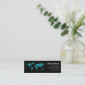 Investments Finance Advisor Analyst World Map Blue Mini Visitenkarte (Stehend Vorderseite)