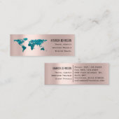 Investments Finance Reisen Blog Weltkarte Gold Mini Visitenkarte (Vorne/Hinten)