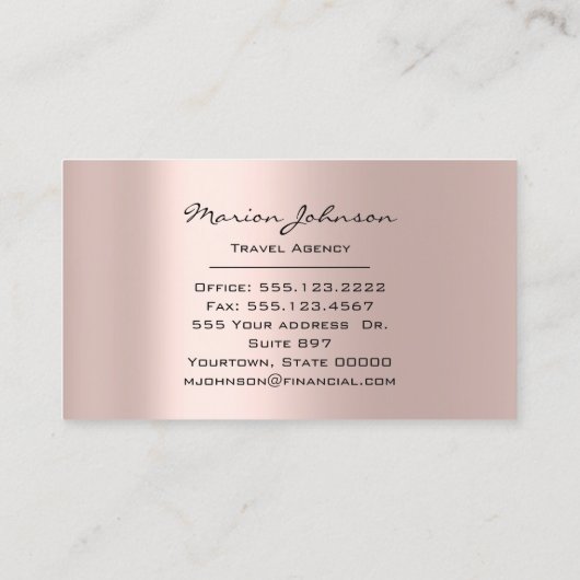 Investments Finance Wedding Travel World Rose Visitenkarte (Rückseite)