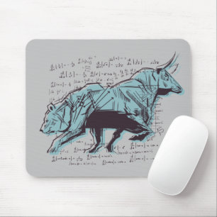 Investor Bull und Bär Aktienmarkt Handel Mousepad
