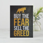 Investor Buy Fear Sell Greed Trader Dankeskarte (Stehend Vorderseite)