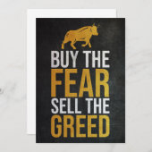 Investor Buy Fear Sell Greed Trader Dankeskarte (Vorne/Hinten)