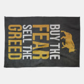 Investor Buy Fear Sell Greed Trader Geschirrtuch (Horizontal)