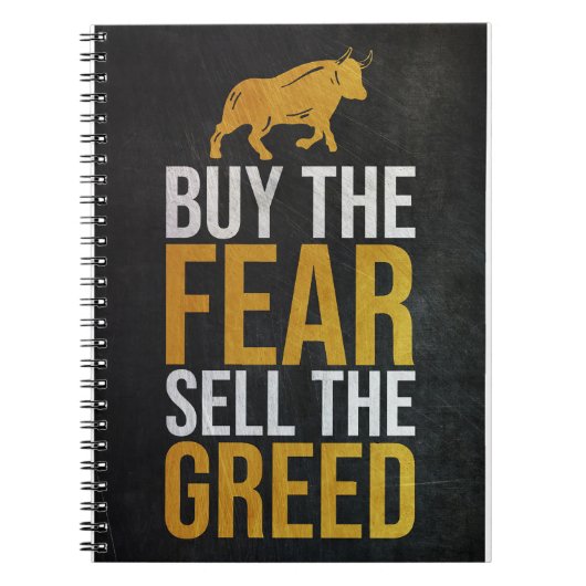 Investor Buy Fear Sell Greed Trader Notizblock (Vorderseite)