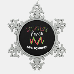 Investor Future Forex Millionaire Schneeflocken Zinn-Ornament