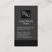 Investor-Visitenkarten Visitenkarte (Rückseite)