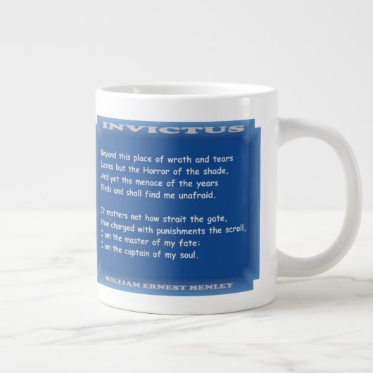 Invictus durch William Ernst Henley Jumbo-Tasse (Rechts)