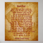 Invictus, Gedicht auf Pergament Blick Hintergrund Poster (Vorne)