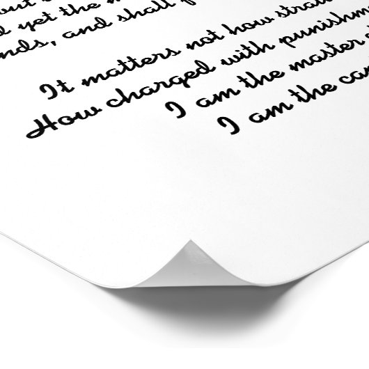 INVICTUS-Gedicht Poster (Ecke)