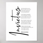 Invictus Gedicht von Henley in Modern Black Script Poster (Vorne)