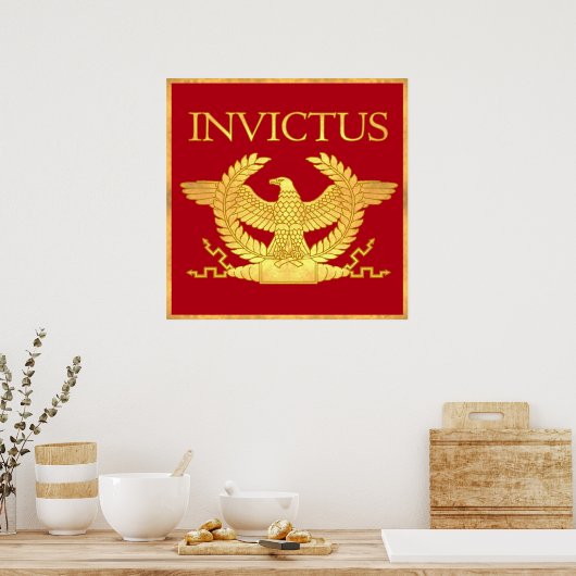 Invictus-Gravur-Goldplakat Poster (Küche)