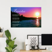 Invictus ~ Inspirationsgedicht ~ Leinwand Poster (Heimbüro)