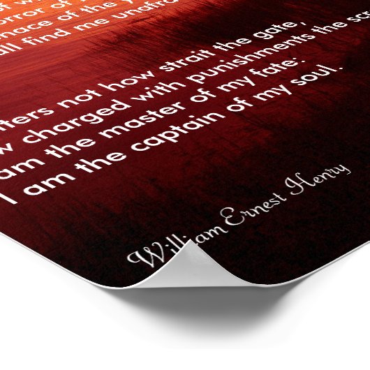 Invictus ~ Inspirationsgedicht Poster (Ecke)