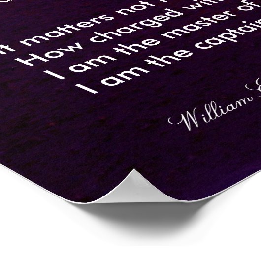 Invictus ~ Inspirationsgedicht Poster (Ecke)