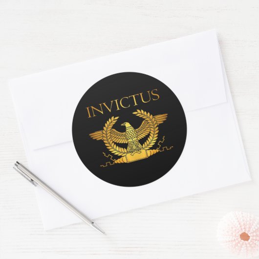 Invictus Logo Runder Aufkleber (Umschlag)