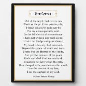 Invictus Poem Tabletop Fotoplatte (Vorderseite)