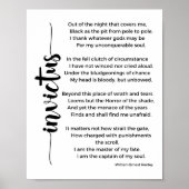 Invictus Poem von William Ernest Henley Poster (Vorne)