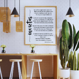 Invictus Poem von William Ernest Henley Poster