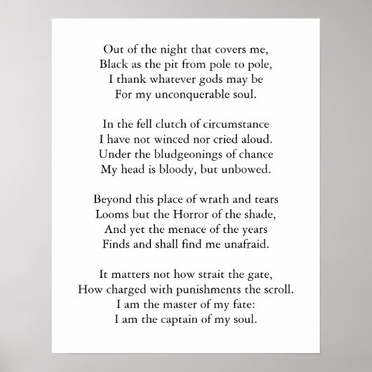 Invictus Poster (Vorne)