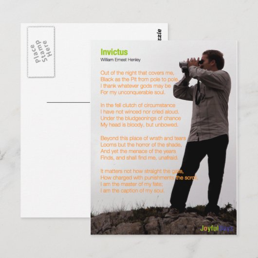 Invictus Postkarte (Vorne/Hinten)