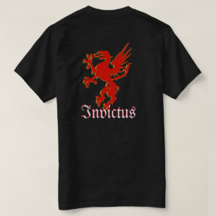 Invictus T-Shirt, Roter Drache T-Shirt