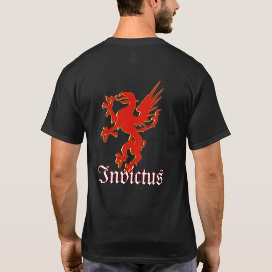 Invictus T-Shirt, Roter Drache T-Shirt (Rückseite)