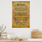 "Invictus", Viktorianischer Gedicht mit Lorbeerkra Poster (Küche)