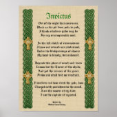 Invictus, Viktorianisches Gedicht Keltische Knoten Poster (Vorne)