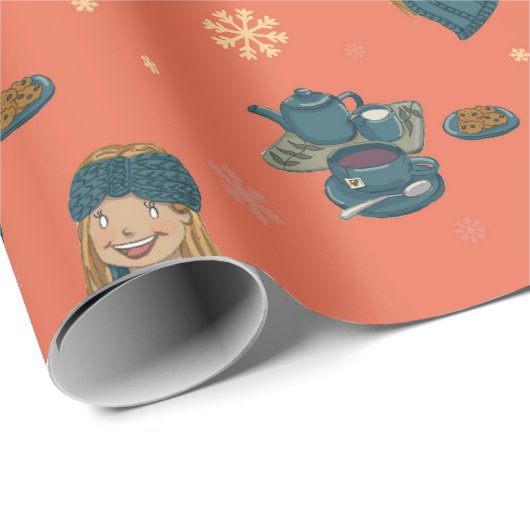 Invierno acogedor con té caliente y pastas geschenkpapier (Rolleneckpunkt)