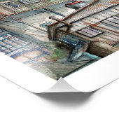 Invierno en los cerros de Valparaíso (acuarela). Fotodruck (Ecke)