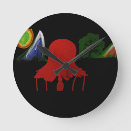 Invisible Girl Trapped in Another Universe Runde Wanduhr