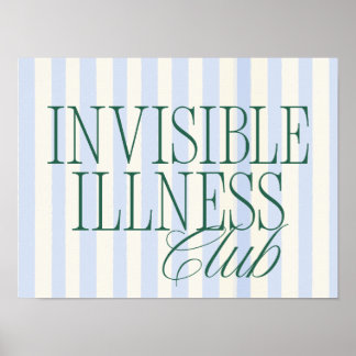 'Invisible Illness Club' Gesundheitsbewusstseinspl Poster