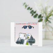 Invisible Selfie Funny Postkarte (Stehend Vorderseite)